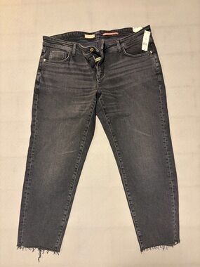 Anthropologie Black Washed Cropped Jeans
